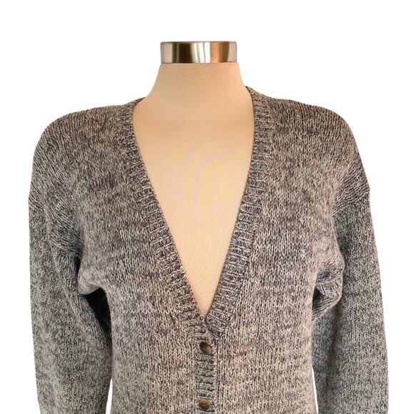 Portraits Northern Isles Ramie Cotton Blend Gray Cardigan Sweater MED Minimalist - Picture 2 of 10